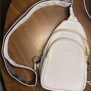 White Leather Crossbody Bag
